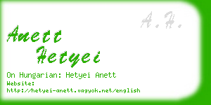 anett hetyei business card